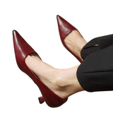 Damen Spitze Slip-On Pumps mit Niedrigem Absatz – Dunkelrot