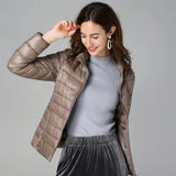 Damen Steppjacke mit Reißverschluss – Champagner