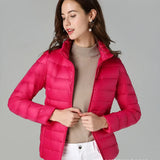 Damen Steppjacke mit Reißverschluss – Fuchsie