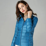 Damen Steppjacke mit Reißverschluss – Himmelblau