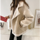 Teddy Damen Mantel Oversized | Warm Kontrast – Beige