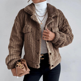 Teddy Damen Jacke Kurz | Elegant Warm – Braun