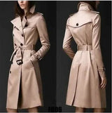 Damen Trenchcoat mit Gürtel und Doppelter Knopfreihe – Beige
