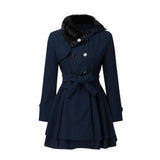 Damen Trenchcoat mit Gürtel – Marineblau