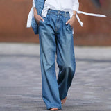 Damen Weite Jeans in Blau für Lässigen Look – Blau