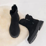 Damen Winterboots mit Futter und robuster Sohle – Schwarz