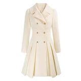 Damen Wintermantel mit taillierter Form und Doppelknopfleiste – Beige
