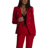 Damen Zweiteiliges Blazer- und Hosen-Set – Rot