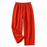 Damenhose mit elastischem Bund und geradem Bein in voller Länge – Rot
