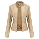 Damenjacke mit Reißverschluss und Stehkragen – Khaki