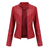 Damenjacke mit Reißverschluss und Stehkragen – Rot