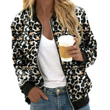 Damen Bomberjacke mit trendigem Leopardenmuster – Braun