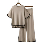 Damen Zweiteiler aus Stretchstoff – Sportlich und Elegant – Für Alltag & Freizeit – Beige