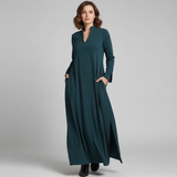 Damenkleid | Lange Ausführung mit gerader Linienführung – Grün