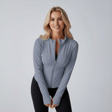 Nivya | Pilates Zip-Up Jacke – Grau Blau