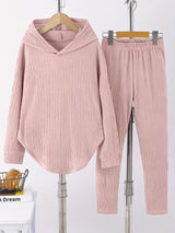 Berenika – Lässiges Kapuzen Top And Leggings – Rosa