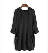 Katinka - Damen Sweatshirt Unregelmäßige Taschen – Schwarz
