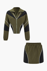 Frieda | Sportliches Zweiteiler-Set mit dynamischem Design – Armeegrün