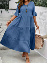Avelisse - Anmutiges Fließendes Kleid – Blau