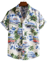 Tropisches 3D-Blumen-Hawaii-Hemd – Stil und Komfort in einem – Weiß Grün