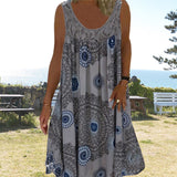 Paduch – Lässiges ärmelloses Sommer Kleid Mit Drucken – Grau