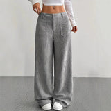 Damen Freizeit-Hochbundhose – Lockere Passform für ultimativen Komfort und Stil – Grau