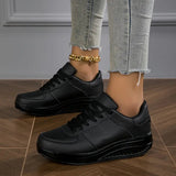 Atmungsaktive Plattform-Sneaker für Damenmode – Schwarz