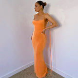 Ninfa | Eng anliegendes trägerloses Kleid aus der sexy Frauenserie – Orange