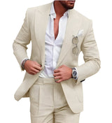 Nysal | Herren-Luxus-Leinenanzug – Beige