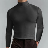 Glenn – schmal geschnittenes t-shirt mit hoher taille und langen armeln – Grau