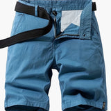 Herren-Bermudashorts mit Gürtel für Freizeit & Urlaub – Blau