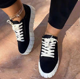 Rosario Schnürschuhe Damen - Trendige Urban Chic Sneakers mit Gepolsterter Sohle – Schwarz/Weiß