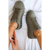 Rosario Schnürschuhe Damen - Trendige Urban Chic Sneakers mit Gepolsterter Sohle – Grün
