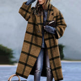 Warmer Damen Wintermantel | Langer Schnitt – Khaki