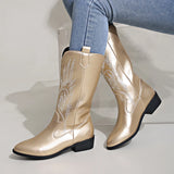 Mael – Cowboystiefel aus Leder – Gold