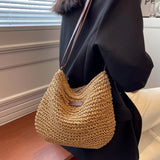 Tatienne – Stroh Umhänge Tasche – Khaki