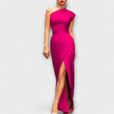 Axa - Stilvolles asymmetrisches Abendkleid – ROSA