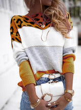 Mia - pullover mit leopardenmuster – Orange