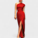 Axa - Stilvolles asymmetrisches Abendkleid – ROT