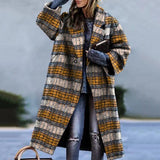 Warmer Damen Wintermantel | Langer Schnitt – Gelb
