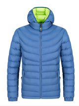 Tom – gefütterte herrenjacke mit stehkragen für herbst und winter – Blau