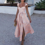 Isabella - Midikleid mit romantischem Blumendruck und schmeichelhaftem Schnitt – Rosa