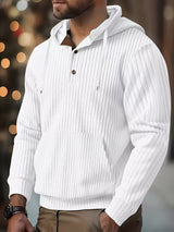 Colman – Elegantes Sweatshirt Mit Kapuze Und Struktur – Weiß
