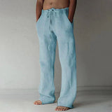 Arthur - Baggy-Leinenhose für Herren – Blau