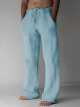 Garth - Leinen-Baggy-Hose für Herren – Blau
