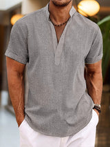 Herren Poloshirt | V-Ausschnitt mit gerader Grundform – Grau