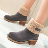 Isa | Elegante und Warme Leder-Schneestiefel – Grau
