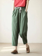 Dorina | Damen Kordelzug Hose Bequeme Passform – Grün