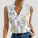 Dorothea | Damen Wickel Ärmellose Bluse – Blumig 3