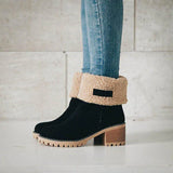 Isa | Elegante und Warme Leder-Schneestiefel – Schwarz